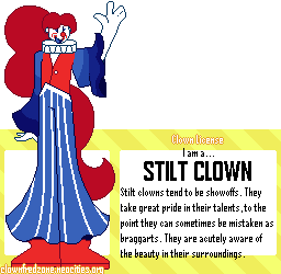I am a Stilt Clown! Click here to take the clown quiz!